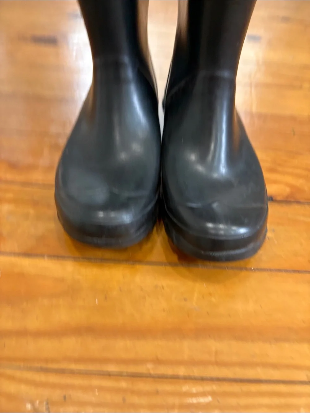Hunter Black Tall Rubber Rain Boots with Signature Logo